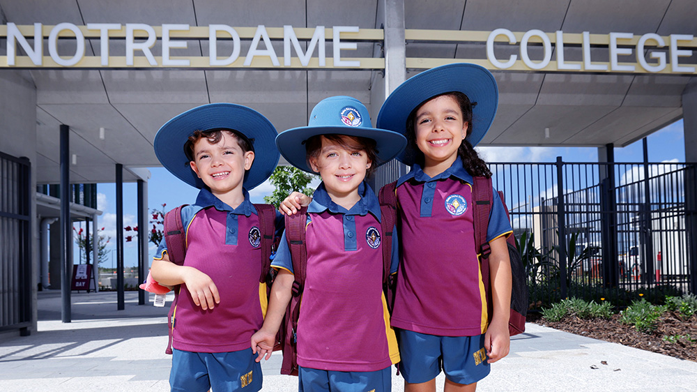 Notre Dame College new Prep students and triplets