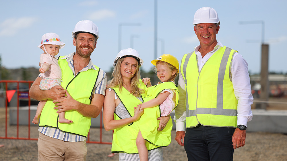 Little family (left) with Principal Dan McShea (right)